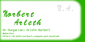 norbert arleth business card